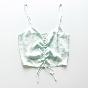 Wilfred Satin Ruched Camisole Top (Mint)